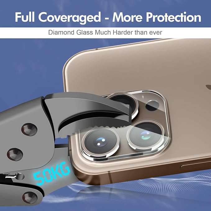 3PCS Rear Back Camera Lens Protector Tempered Glass for iPhone 16 Pro Max, iPhone 15 Pro Max - HD Clear Full Coverage Guard - Image 4