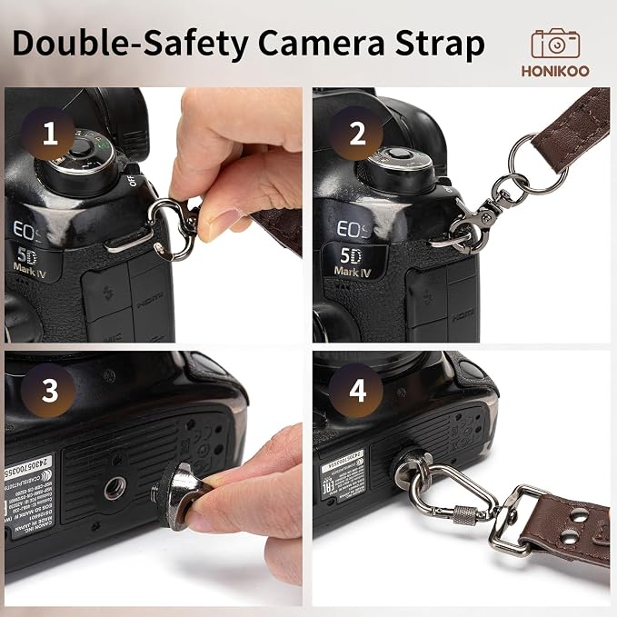 Dual Camera Harness Leather Camera Straps for Photographers for DSLR/SLR | Camera Holster Camera Harness for Photographers Leather Harness Camera Belt Spider Holster Camera Belt Camera Neck Strap - Image 6