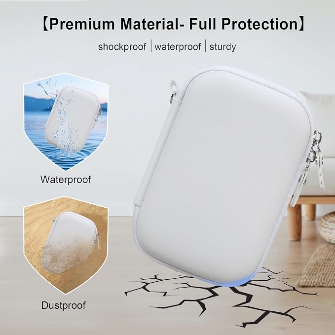 Elonbo Camera Carrying Case for KODAK Step Instant Smartphone Photo Printer | KODAK Step Portable Mini Color Wireless Mobile Printer Hard Travel Bag, Instant Color Picture Printer Storage Holder, White - Image 5