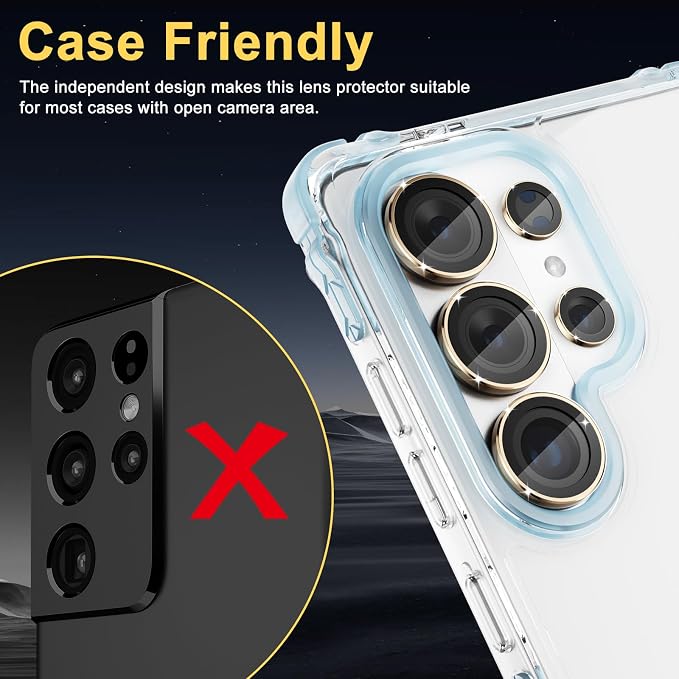 Camera Lens Protector for Samsung Galaxy S26 Ultra, Gold | Tempered Glass, Auto-align Tray, Easy Installation, Case Friendly, Anti-Scratch, HD Clear, Ultra Slim - Image 5