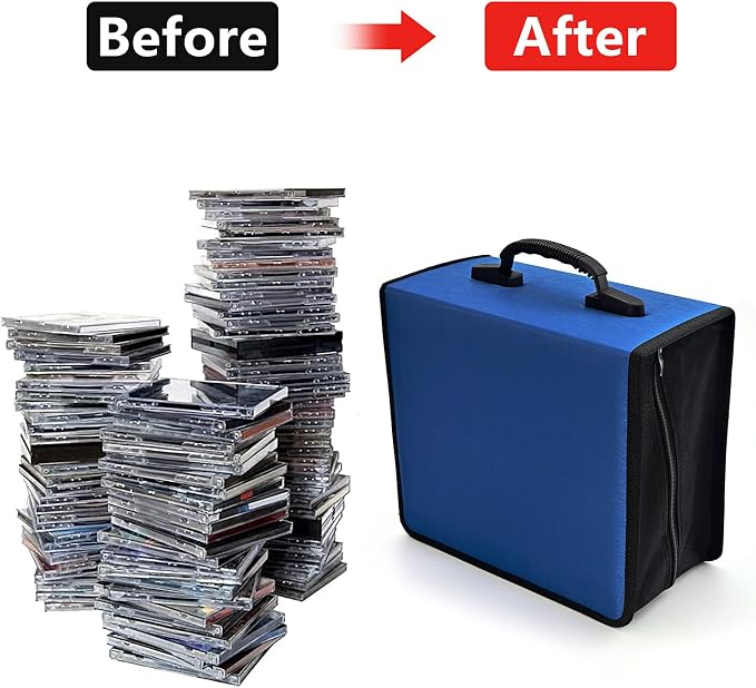 alavisxf xx CD Case, 432 Capacity Nylon Heavy Duty Organizer Wallet for Car | CD DVD Binder, Portable Handle, Zipper Closure, Anti-Slip Sleeves, Movie Media Disc Storage, for Home Office Travel - Image 3