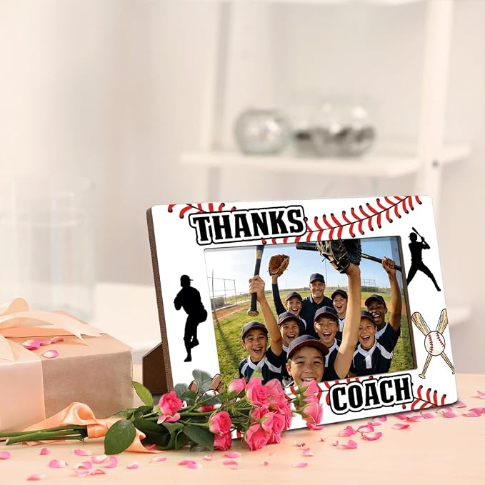 Thanks Coach Photo Frame, Baseball Picture Frame, Sports Themed Decor Tabletop Display Frames for Players and Coaches, Gift to Baseball Enthusiasts for 4x6 Inches Photos - Image 4