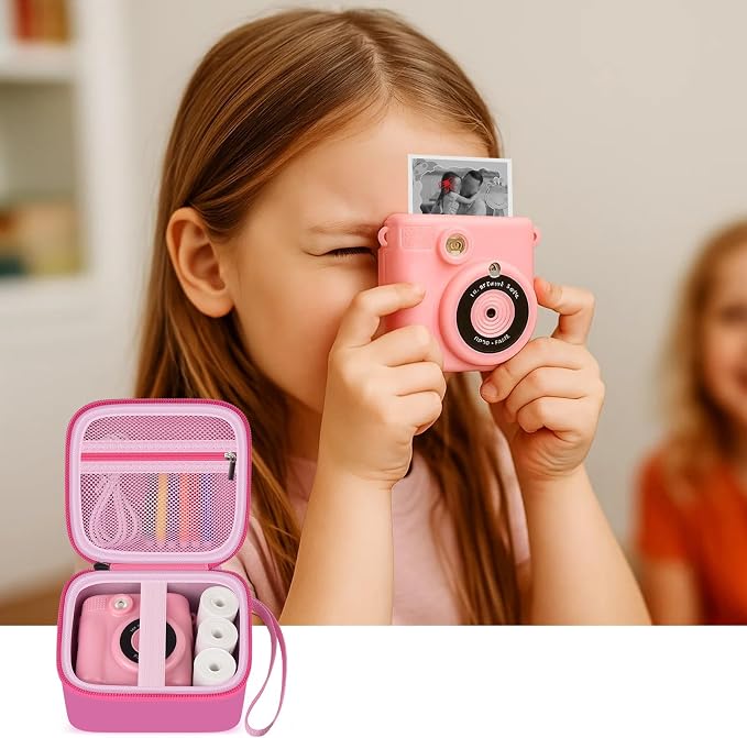 PAIYULE Kids Instant Print Camera Case for ESOXOFFORE for Dylanto | Hard Shell,Mesh Pocket,Wrist Strap,for Gofunly,for GREENKINDER,for DUDUDRAGON,for Zostuic,for Careenoah (Box Only)SkyBlue - Image 7