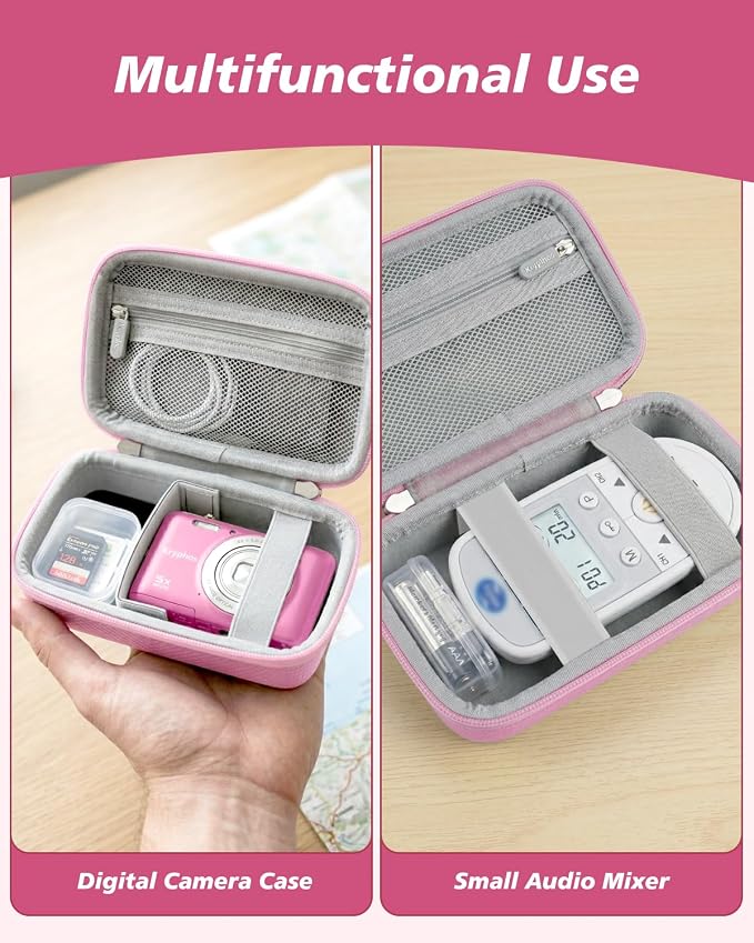 Krypthos Camera Case for Canon G7 X Mark III with SD Card Storage (Pink) | Compatible with Kodak Pixpro FZ45, Canon G7X Mark III，CAMKORY DC403, Travel Small Cameras, Protective, Durable, Easy to Carry - Image 5