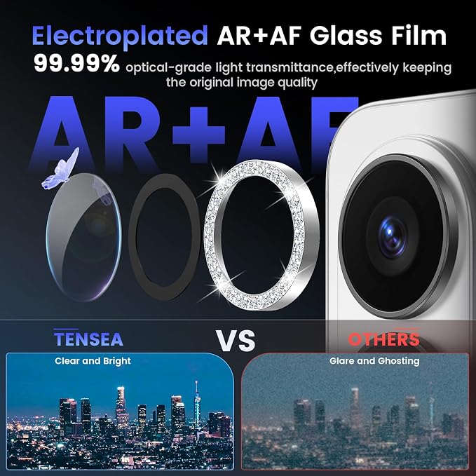 Tensea Compatible with Samsung Galaxy S26 Ultra Camera Lens Protector | 9H Tempered Glass Camera Cover Screen Protector Metal Individual Ring [Installation Tray][Case Friendly] - Image 3