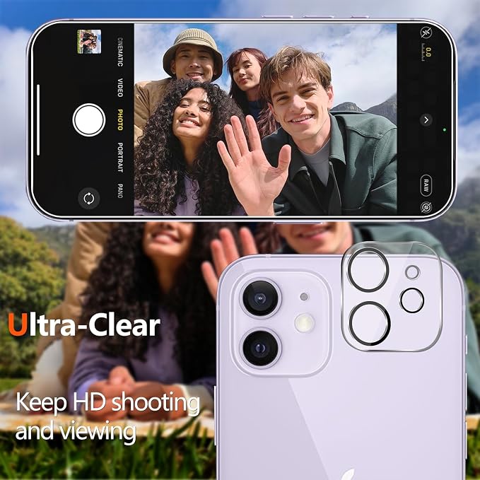 2 Pack Tempered Glass Screen Protector for iPhone 11 6.1-Inch | with 2 Pack Camera Lens Protector, Anti Scratch, Bubble Free, Case Friendly - Image 5