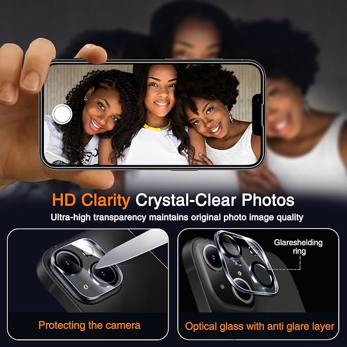 Wiaocit Tempered Glass Screen Protector for iPhone 13 | 3+3 Pack, 9H Hardness, Camera Lens Protector, Installation Frame, Bubble Free, Case Friendly - Image 6