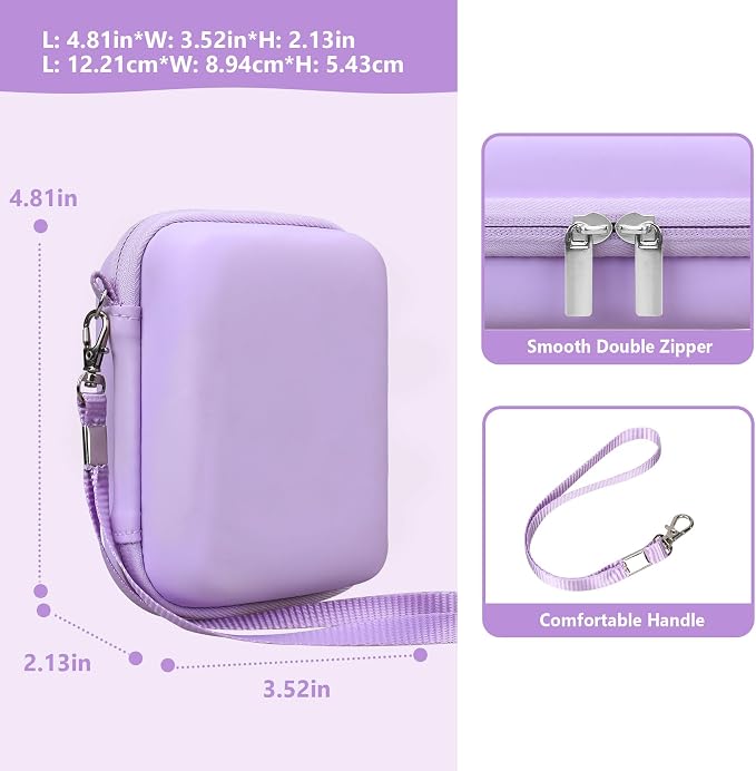Carrying Case for Canon PowerShot SX740 HS, SX730 HS Camera, Purple | SX720 HS, SX620 HS, G7 X Mark III, G7 X Mark II Digital Camera, Storage Holder Travel Bag with Mesh Pocket for Battery Pack - Image 3
