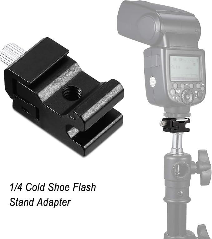 Weewooday 8 Pack Hot Shoe Adapter Kit, 1/4"-20 Cold Shoe Mount & Flash Stand Mount Set for DSLR Camera Rig, Tripod, Microphone, LED Light, Monitor - Image 3