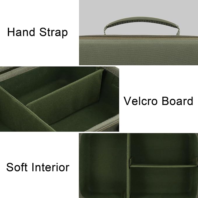 Hard Case for Canon EOS Rebel T7/T100/R50/R100 DSLR Camera with Lens | Fits for Canon T7/T100/R50/R100/R5/R6 V//R6 Mark II DSLR Camera and Lens, With Shoulder Strap, Protective Case, Army Green - Image 4