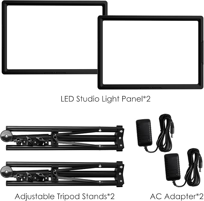 20W LED Photo Video Light 2-Pack, Bi-Color Dimmable Camera Lights | Photography Lighting Kit 2800-6500K CRI 97+ 2000LM for Studios, YouTube TikTok Video Recording, Game Streaming - Image 7