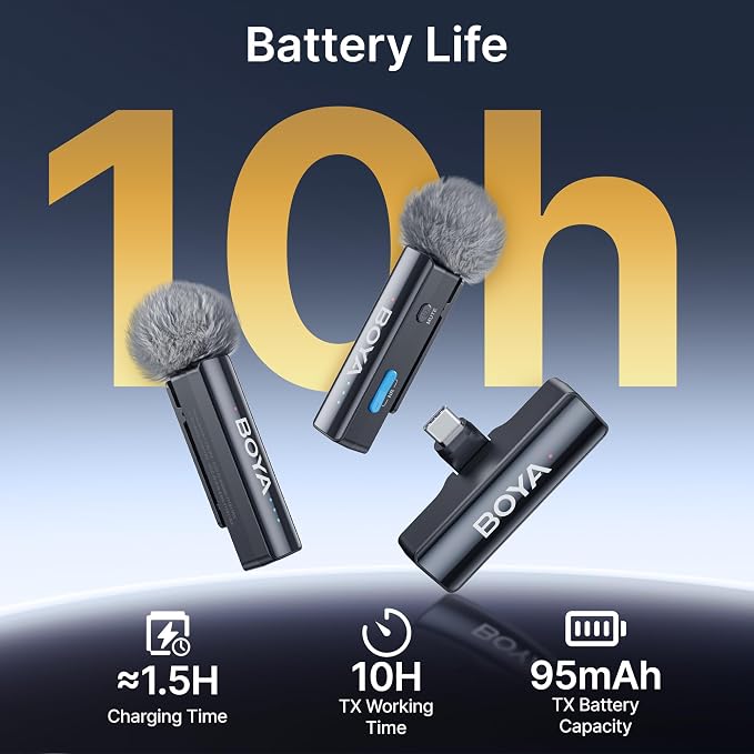 BOYA BOYALINK 2 A2 (2TX+3RX Adapter) Wireless Lavalier Microphone for iPhone Camera Android, Clip on Mic, 48 KHz 24 Bit, 6mm Mic, 1000ft, Noise Cancelling, Mini Lapel Mic USB-C/Lightning/3.5mm TRS - Image 9
