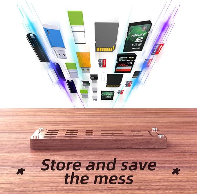 Wooden Memory Card Case TF Cards Box and USB Drive/SD Card Holder Desk,Micro SD Card Case,Memory Card Case, Memory Card Carrying Case -AJSNH01M - Image 7