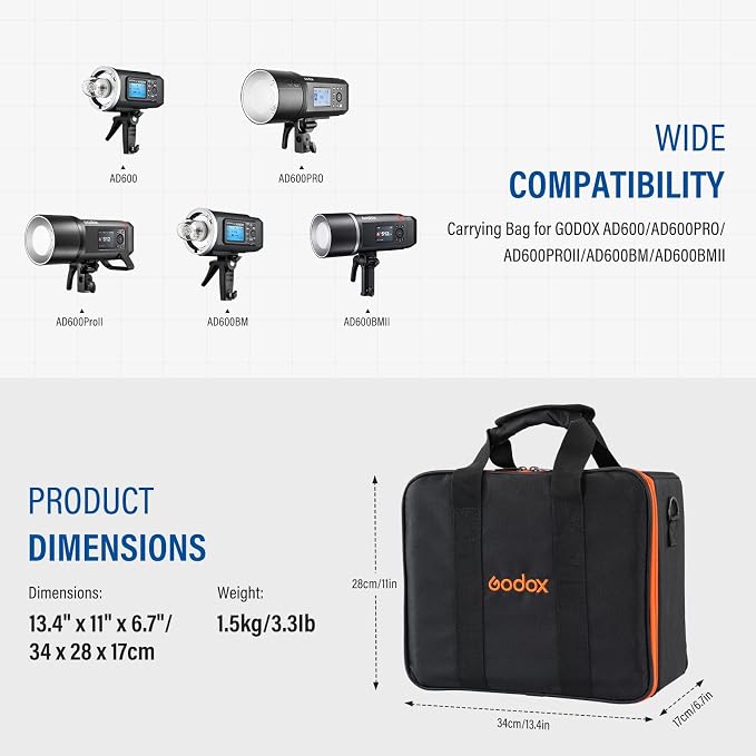 GODOX AD600Pro ii Carrying Case, AD600Pro AD600BM Carrying Bag,Carrying Case for AD600 AD600PRO AD600PRO II AD600BM AD600BM II - Image 2