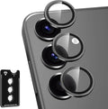 for Samsung Galaxy S25 Plus Camera Lens Protector, Individual Metal Ring Tempered Glass Lens Cover, [Strong Adsorption] Scratch Resistant Ultra-Thin HD Clear Lens Cover, 1 Set-Black by Btscase