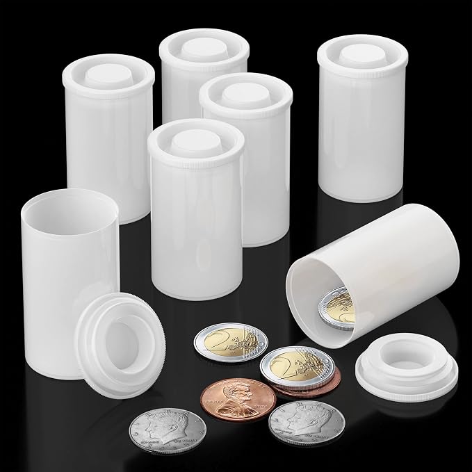 Film Canisters with Caps, Film Canisters, 35mm Case, White, 8oz, 60 Pack | Houseables Containers with Lids, Cannister for Rockets, Empty Camera Reel Holder, Coin Storage, Plastic, Bottle, 2"x1", Bulk - Image 7