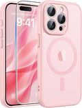 FNTCASE for iPhone 15 Pro Case, Fit for Magsafe, Screen Protector | Full Camera Protection, Translucent Matte, 14FT Military Grade Drop Proof, Shockproof Protective Phone Cover, Light Pink by FNTCASE