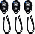 Wireless Remote Shutter for Cellphones and Tablets (3 Pack), AOQIYUE Bluetooth Remote for iPhone/Android Camera Control, Selfie Clicker for Photos and Videos - Wrist Strap Included by EszkozTA