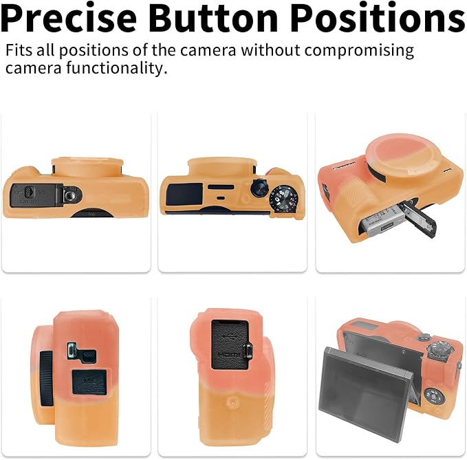 Easy Hood Camera Case Cover for Canon Powershot G7X Mark III(Red Orange) | With Removable Lens Cover,Soft Silicone Protective Case,Anti-Scratch,Slim Fit,Enhanced Grip,Lightweight Camera Accessories - Image 3