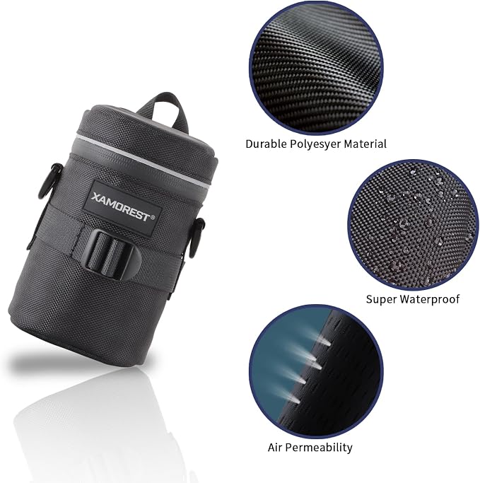 Camera Lens Case Lens Bag Compatible (4.13" x 7.28"(Nylon, Black)) - Image 3