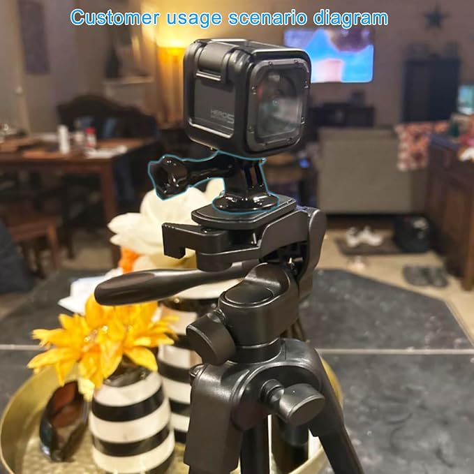 Suptig Tripod Mount Adapter for Gopro Mission 1 Pro, Gopro Hero 13, Hero 12, 11, 10, 9, 8, 7, 6, 5, 4, 3, Hero Session, Lite Hero, Gopro Max, Akaso, DJI osmo Action, Inst360, Akaso Action Camera - Image 7
