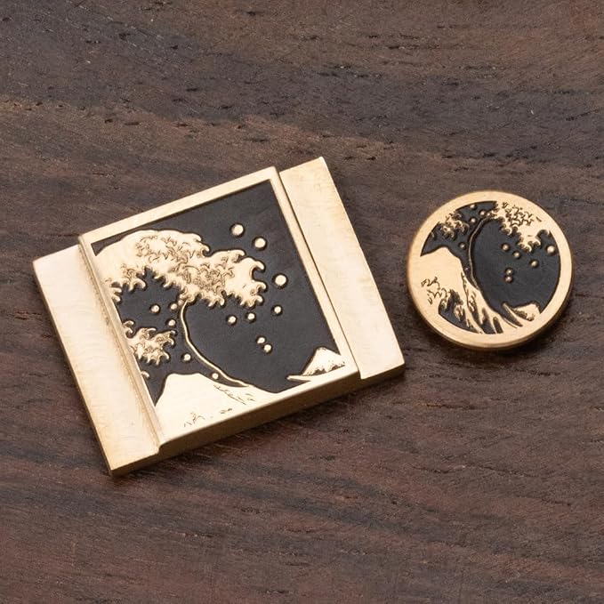 Kanagawa Wave Pattern Camera Hot Shoe Cover Shutter Button for Sony A1 A7C A7CR A7CII A7R A7M2 A7M3 A6700 A6600 A6500 A6400 A6300 (Copper Alloy-Set) - Image 9