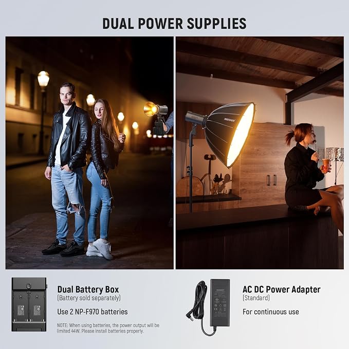 NEEWER MS150B 130W Bi Color LED Video Light, Mini COB Portable Photography Lighting with App Control,2.4G Mode, Bowens Mount Continuous Output Lighting, 200000 lux/0.5m, 2700K-6500K, CRI97+, 12 Scenes - Image 9