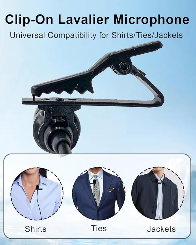 Lavalier Lapel Microphone Compatible with Shure KCX, PGX, BLX, SLX, GLX, ULX, QLX, FP, L1, LX1, SC1, U1, UC1, UT1, T1 Wireless Transmitter Unidirectional Condenser Mic (Mini XLR TA4F 4 Pin Plug) - Image 4