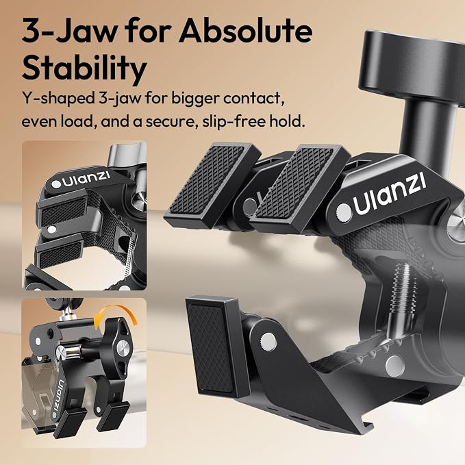 ULANZI CO78 22" Magic Arm w Super Clamp Desk C Clamp, 1kg Load Articulating | Arm, Overhead Phone Mount Holder for Compact Camera, Action Camera, Small Video Light, Cell Phone,Monitors - Image 5