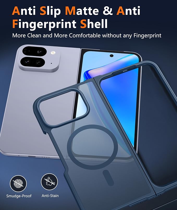 FNTCASE for Google Pixel 10 Pro Fold Case, Fit for Magsafe, Translucent | Matte Back, Strong Magnetic Charging, Slim, Tough, 14FT Military Grade Drop-proof, Anti Slip, Anti Fingerprint, Blue - Image 5