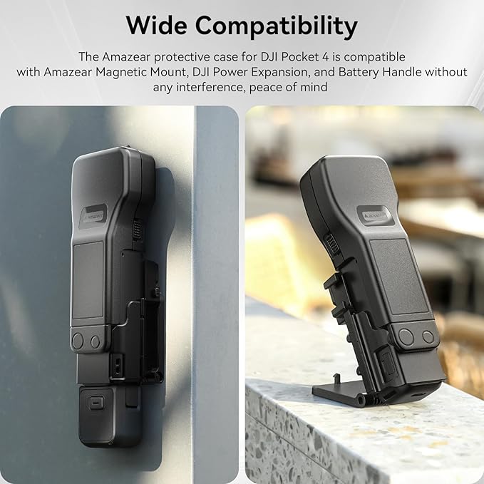 AMAZEAR Gimbal Screen Protective Cover for DJI OSMO Pocket 4/3/Xtra Muse, Pocket4 Accessories Portable Lens Cap Hard Case with Soft Lining for Carry/Protection/Storage, Quick Open/Close, Black - Image 6