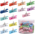 50Pcs Wooden Clips Push Pins Tacks for Cork Board Artwork for Crafts Arts Projects Photo Supplies(Colorful) by acDesign