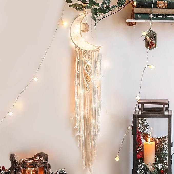 Homecor Gifts for Teenage Girls, Hanging Photo Display & Moon Dream Catchers, Christmas Teen Girls Gifts Ideas Ages 10 11 12 13 14 Years Old, Macrame Wall Decor Boho Bedroom Dorm Aesthetic Room Decor - Image 2