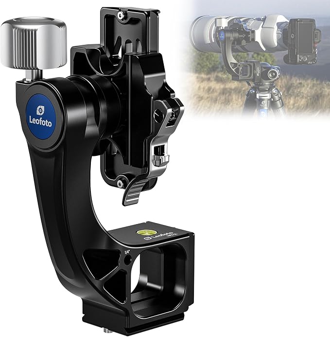 Leofoto Monopod Gimbal Head for Camera, Professional Aluminum Alloy Tripod Head with Arca-Swiss Dovetail Quick Release Plate, 360° Panoramic Shooting for DSLR Camera Up to 48lbs/22kg (MPG-02L) by TAKINGITFURTHER-LEOFOTO