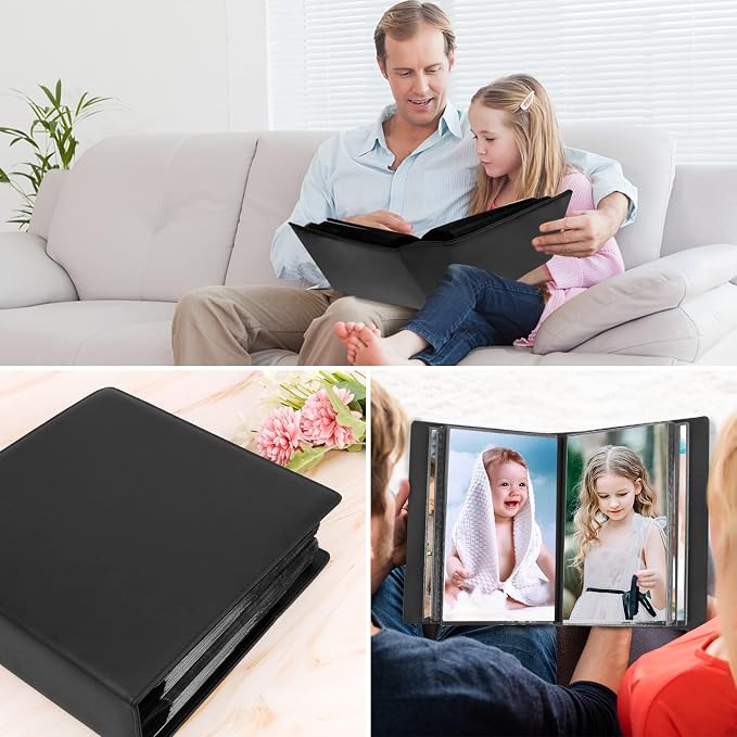 Aevdor 8x10 Photo Album, 168 Photos, Leather Cover, Black | Large Capacity, Side-Loading Clear Pockets, Vertical 8x10 Layout, Black Inner Pages, Wedding, Travel, Baby & Family Memories - Image 7