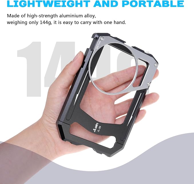Universal Smartphone Cage Photo Video Stabilizer with Handles + Variable ND Filter for iPhone 17 16 15 14 for Samsung for Pixel Android Phones for Phone Vlog Live Stream Video Recording - Image 6