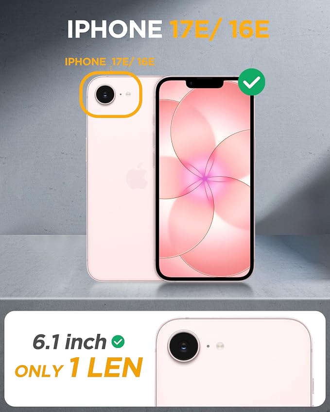 miracase for iPhone 17e & 16e Case with Built-in Private Screen Protector, [Magnetic with MagSafe] Full-Body Phone Cover Military Drop Proof 17 E/ 16 E Bumper 6.1 inch, Clear - Image 7