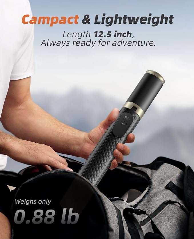Tripod for iPhone, Selfie Stick with Remote, Stable & Durable Phone Tripod | Portable Travel Cell Phone Stand, Extendable All-in-1 Tripod for Video Recording Compatible with iPhone Android - Image 6