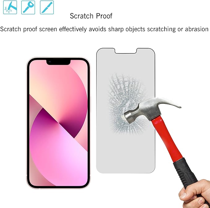 Ailun Privacy Screen Protector+Camera Lens Protector for iPhone 13 Mini | 2+2 Pack, 5.4 inch, Anti Spy Private Tempered Glass Film, HD - Image 5