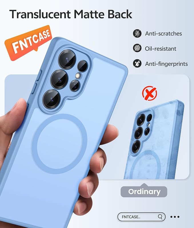 FNTCASE for Samsung Galaxy S25 Ultra Case, Compatible with Magsafe | Screen Protector, Full Camera Protection, Translucent Matte, 14FT Military Grade Drop Proof, Protective Phone Cover - Image 6