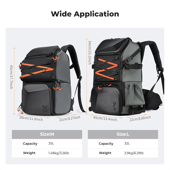 K&F CONCEPT Camera Backpack Shoulder Bag for Photographers | Hardshell Case, Multifunction Photography Backpack, 15.6" Laptop Compartment, B13 - Image 7