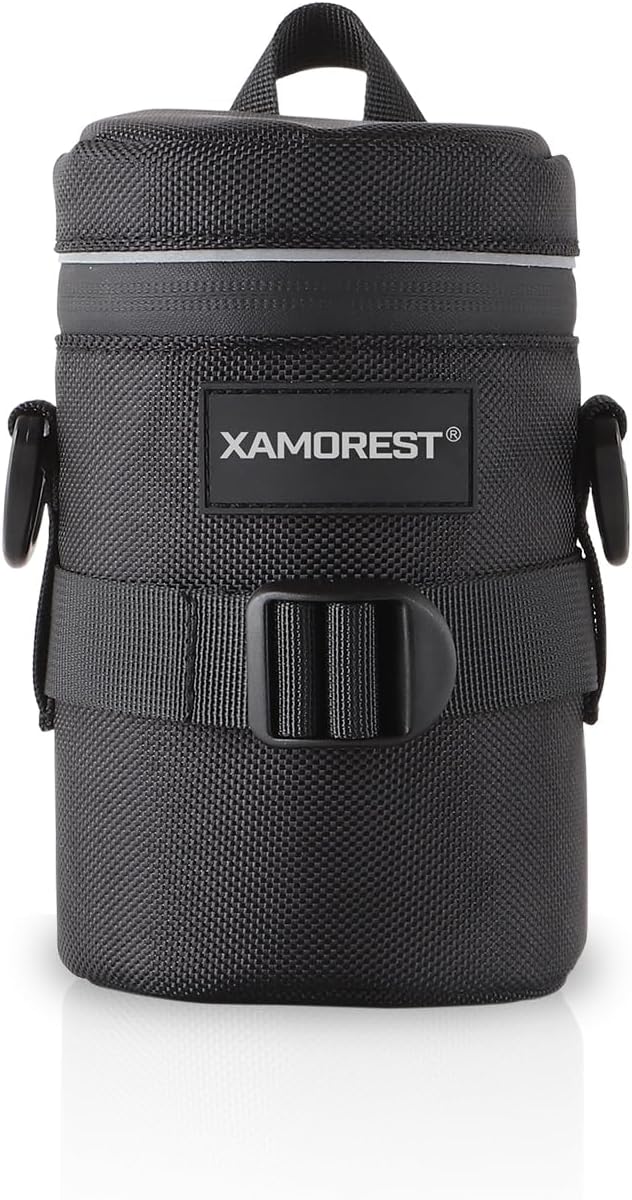 Camera Lens Case Lens Bag Compatible (3.15" x 5.71"(Nylon, Black)) by XAMOREST