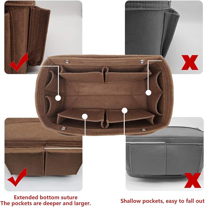 LEXSION Purse Organizer Insert Multi Pocket Bag Organizer Shaper | zipper bag, tote shaper, multi pocket bag, handbag shaper, various sizes - Image 5