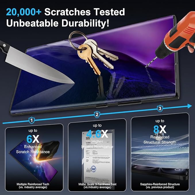 V-PORYADKU 2+2 Pack for Samsung Galaxy Note 20 Ultra Screen Protector | Camera Lens Protector, 9H Tempered Glass, Anti-Scratch, Fingerprint Unlock, HD Clear, Case Friendly - Image 4