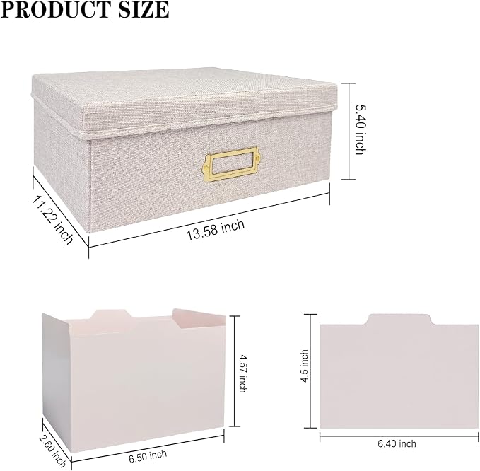 Linen Photo Storage Box – Holds 1700 Photos, Photo Organizer with Lid for Photo, Pictures, 24 Adjustable Dividers & 72 Labels Multi-Use Organizer Memory Box for Envelopes, Baby, Wedding, Cards Beige - Image 7