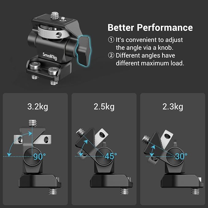 SmallRig Monitor Mount Swivel 360° and Tilt 180° Adjustable Bracket with 1/4"- 20 Screws for 5" and 7" Monitor - Image 4