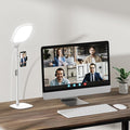 Desk Ring Light with Stand for Computer, Video Calls, Webcam - White | 30 Light Modes Video Conference Lighting for Zoom, Meetings, Streaming, Podcast, Laptop, Home Office. CRI 97.8 by LitONES