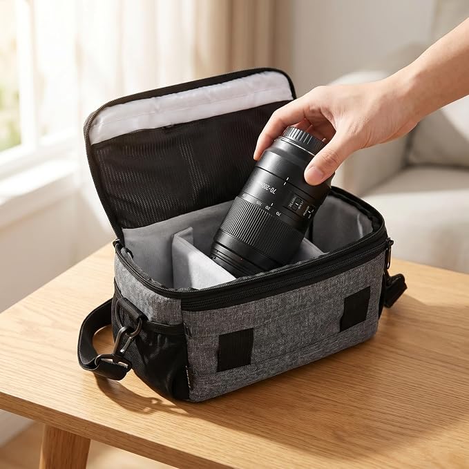 VILLCASE 4pcs Camera Bag Divider Camera Bag Compartment Divider Lens Protection Insert Backpack Inserts Lens Separator Pad Grey Fiber Fleece - Image 6