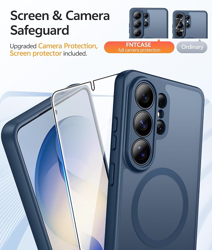 FNTCASE for Samsung Galaxy S26 Ultra Case, Compatible with Magsafe Blue | Screen Protector, Full Camera Protection, Translucent Matte, 14FT Military Grade Drop Proof, Protective Phone Cover - Image 4