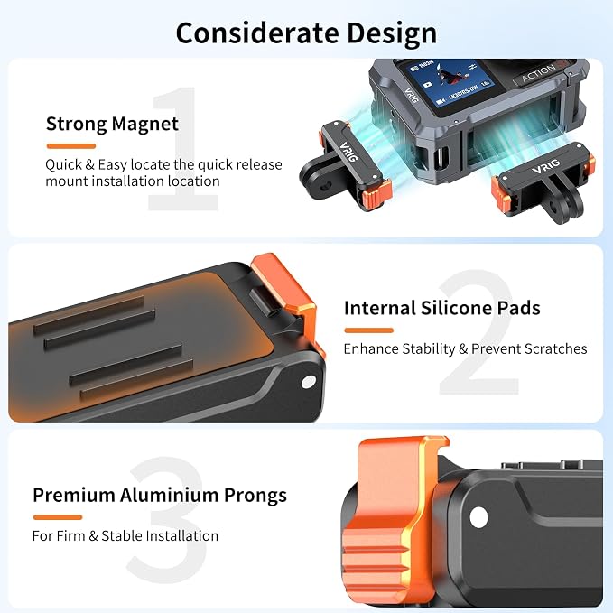 VRIG Magnetic Mount Adapter for DJI OSMO Action 6/5/4/3/Osmo 360/Osmo Nano, Quick-Release Extension Base Bracket with Adapter Connector for Tripod, Selfie Sticks, Vlogging Accessories - Image 3